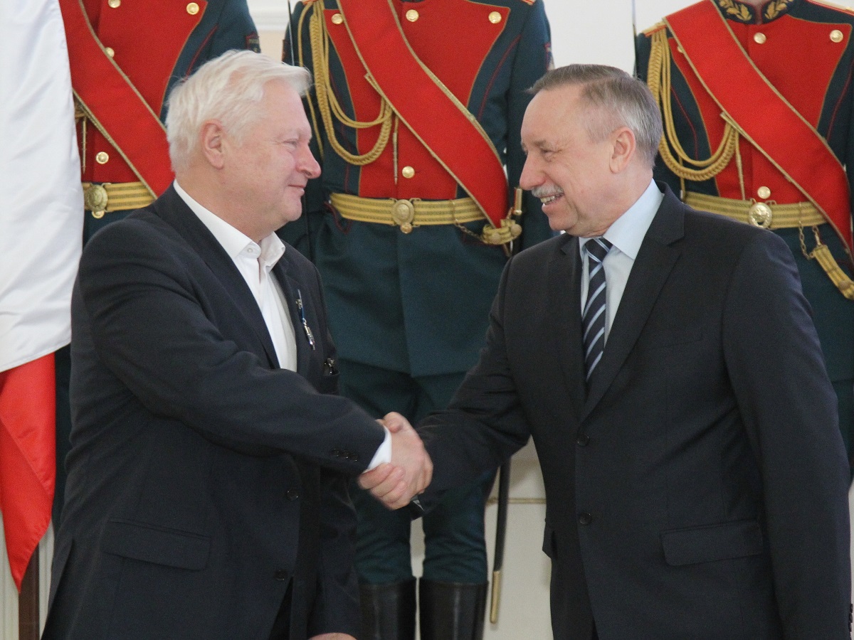Yuri Schwarzkopf and Acting Governor of St. Petersburg Alexander Beglov